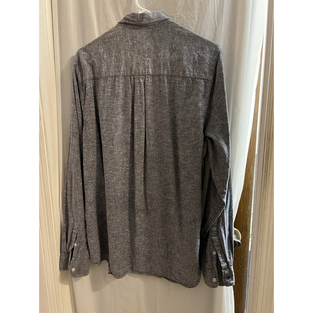 Marine Layer Blue Hemp Blend Button Front Shirt Sz L - Picture 6 of 6
